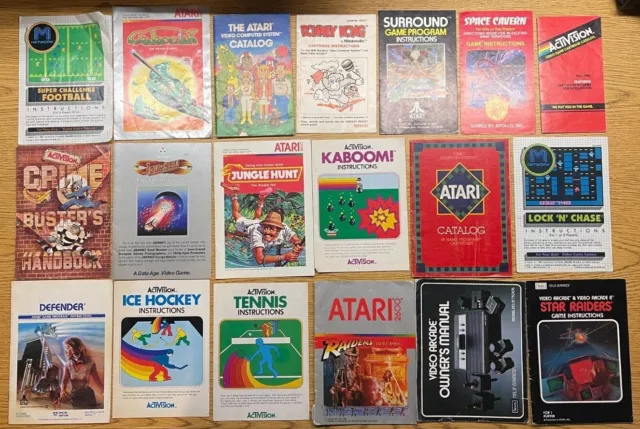 Authentic Atari 2600 Manuals Only - You Pick - Free Sticker - US Seller