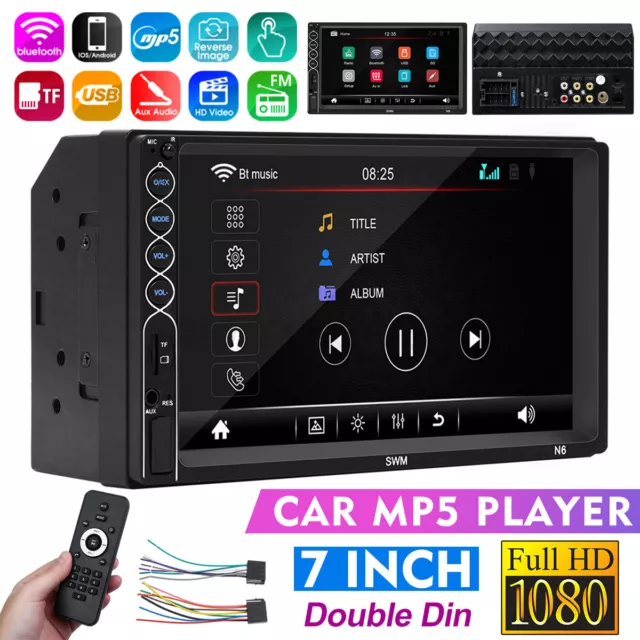 7'' inch Double 2 Din Car Radio Stereo MP5 Player Touch Screen bluetooth FM USB