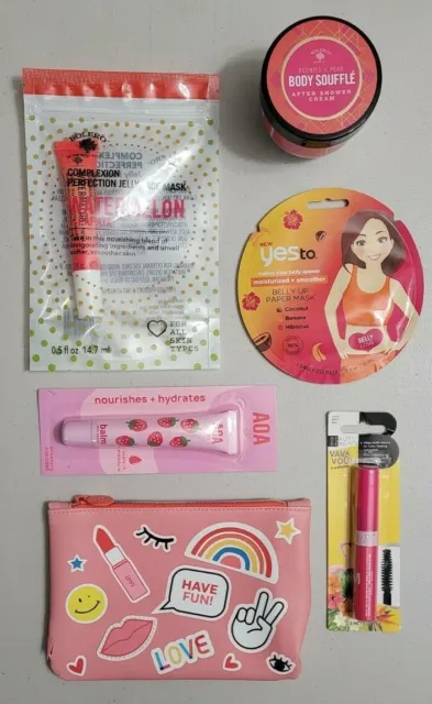 Self Care Kit Spa Day Pamper Kit (Mask, Serum, Cream, Detox, Lip Oil, Bag) NEW