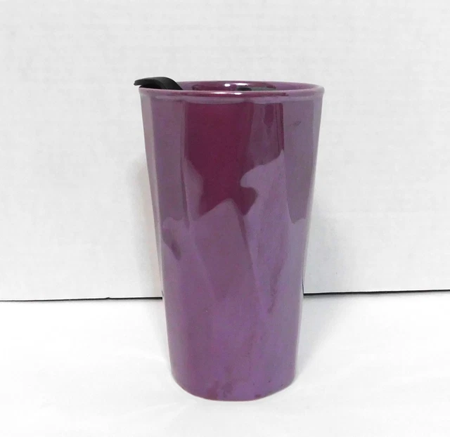 Aladdin Purple Lustre Insulated Ceramic Tumbler Traveler Mug 10oz with Lid
