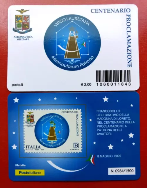 Italia 2020 -TESSERA  Madonna di Loreto / Patrona Aviatori -  Virgo Lauretana