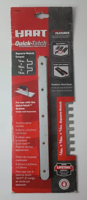 Hart Quick Tatch Tool Square Notch 1/4”x3/8”x1/4” Performance Handle System