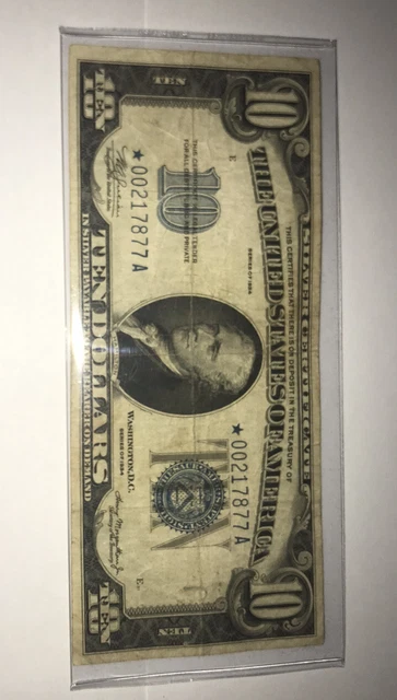 1934A Silver Certificate Blue Seal Ten Dollar Star Note 2