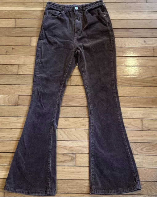 brown corduroy flare pants women size 2