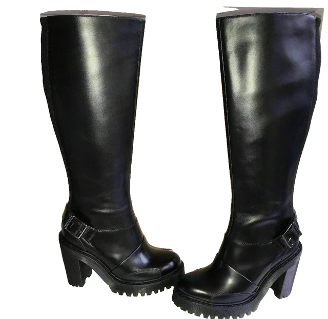 DR. MARTENS LYANNA polished buttero high heel leather boots UK 4