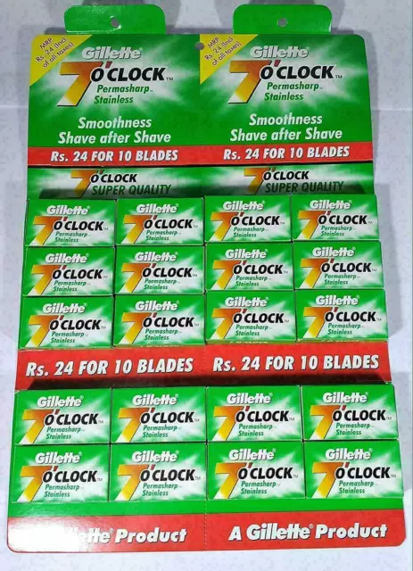 100 Gillette 7 o' clock Permasharp Stainless DE double edge razor blades!#fasts#