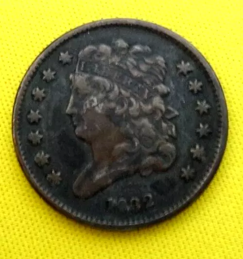 1832-P-Copper Half Cent-Dark Bn,, Nice Midgrade--Free Shipping  #3919.