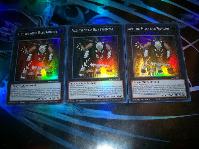 3x Alsei, the Sylvan High Protector 1st Edition Super Rare MAZE-EN052 Yu-Gi-Oh!