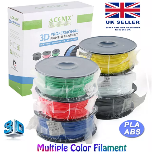 ACENIX® 1KG 3D-Printer filament ABS/PLA 1.75mm makerbot Huxley Leapfrog - UK