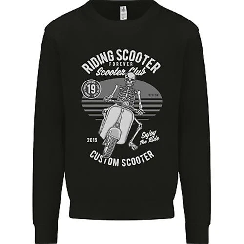 Scooter Club Motorbike Motorcycle Skull Mens Sweatshirt Jumper