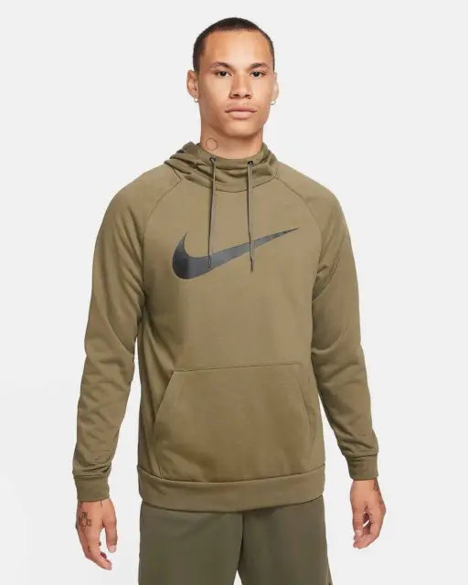 Nike Dry Graphic Hoodie Fleece - Felpa Con Cappuccio Verde - Taglia XL Uomo