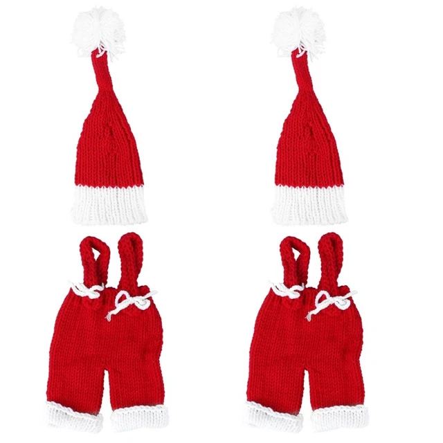 2 Set Abbigliamento Babbo Natale Ragazzi Ragazze Fotografia A Maglia Bambino Uncinetto
