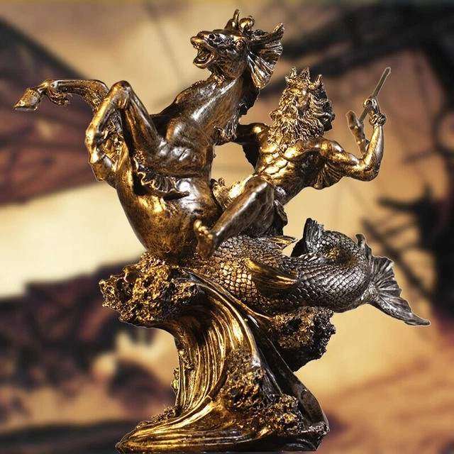 STATUE STATUETTE ANTIQUE mythologie grec dieux de la mer poséidon