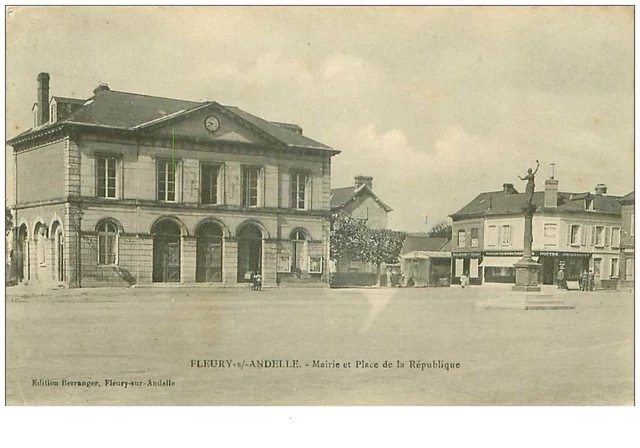 27.FLEURY S ANDELLE.n°20638.MAIRIE ET PLACE DE LA REPUBLIQUE