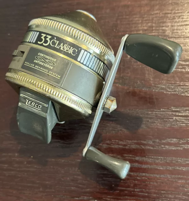 VINTAGE ZEBCO 33 Classic Fishing Reel Gold Silver Collector Series