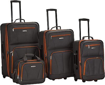 4PCS Journey Upright Luggage Set Softside Carry-on Expandable 14''19'' 24'' 28''