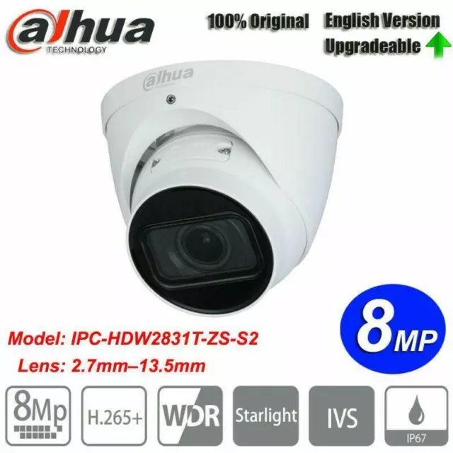 Dahua 4K IPC-HDW2831T-ZS-S2 8MP Starlight IP Camera 5x Zoom IR POE outdoor