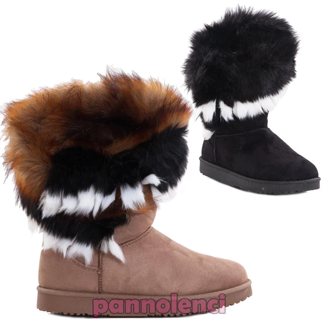 Bottes Basses Femme en Daim Interne Fourrure Bottines Chaud Chaussures 5192