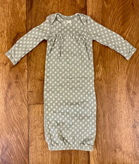 Carters Baby Girl Preemie Gown Outfit Green Floral Flower One Piece Sleeper Sack