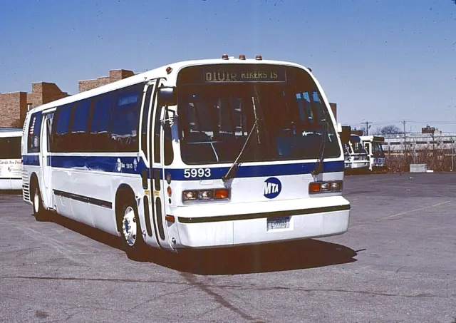 Original Kodachrome Slide Nyc Bus 1994 Tmc Rts #5993 Far Rockaway Depot 3/29/08