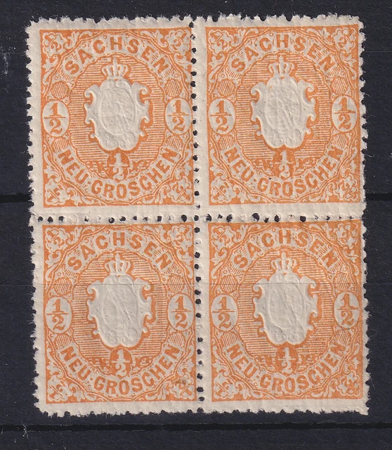 Altdeutschland Sachsen 1864/67 Freimarke Mi.-Nr. 15 c, Viererblock postfrisch **