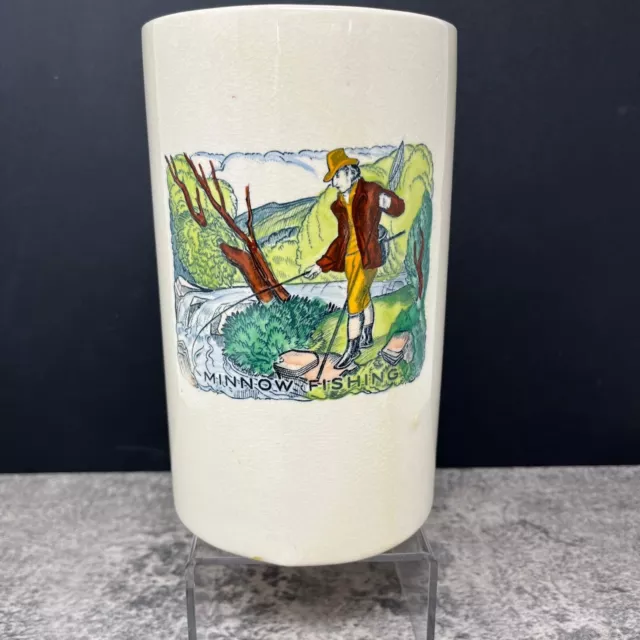 Plichta Pottery Fisherman Minnow fishing Mug c. 1920 #365