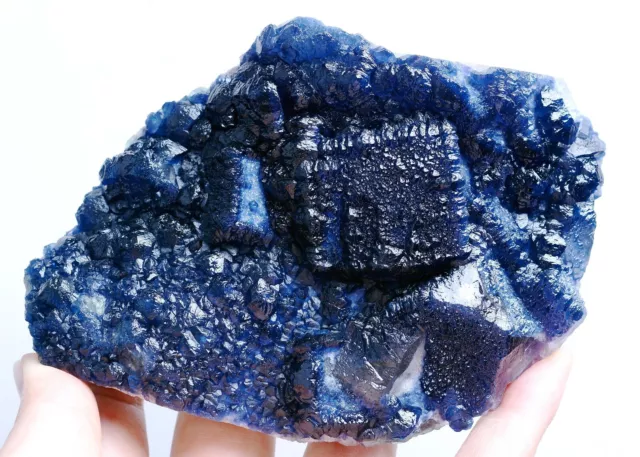 444gNew Find Blue Cube Fluorite CRYSTAL CLUSTER Mineral Specimen/Inner Mongolia