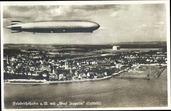 Ak Friedrichshafen am Bodensee, Luftschiff LZ 127 Graf Zeppelin,... - 10646217