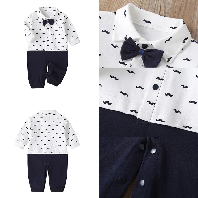 Abiti da gentiluomo neonati bambini maniche lunghe tute vestiti body 3