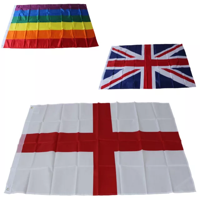 LARGE 3x5ft Flags Country England GB Rainbow Football Union Jack National UK 2