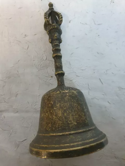 Rare Belle Cloche à Main d'Aristocrate Clochette de Table 100% Bronze - 22 cm