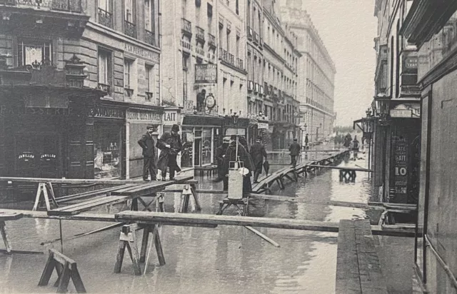 Paris flood rue du Bac heliogravure from 1910 France