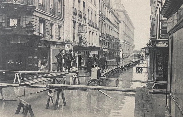 Paris flood rue du Bac heliogravure from 1910 France
