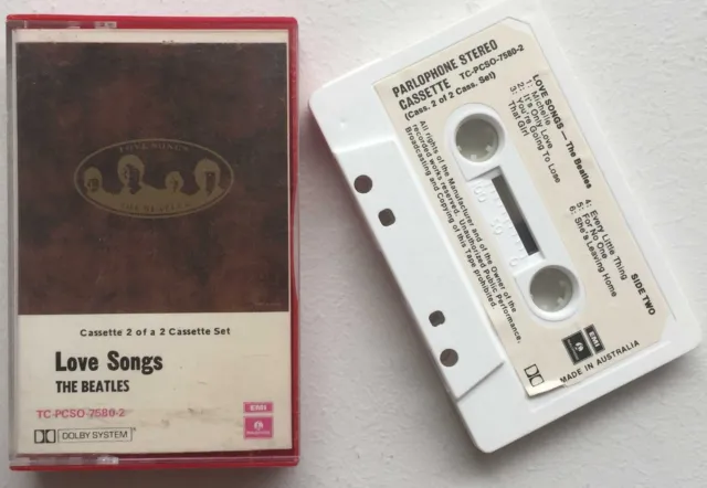 THE BEATLES Love Songs OZ Parlophone TC-PCSO-7582-2 CASSETTE VG++