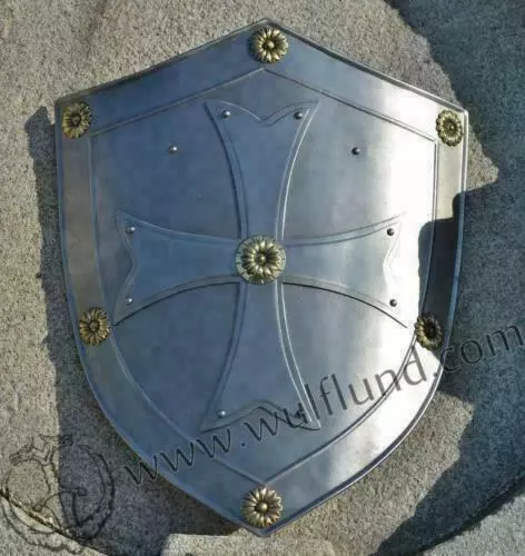 Medieval Knight Heater Shield Sca Larp Waster 18 Guage Steel Battle Armor Shield