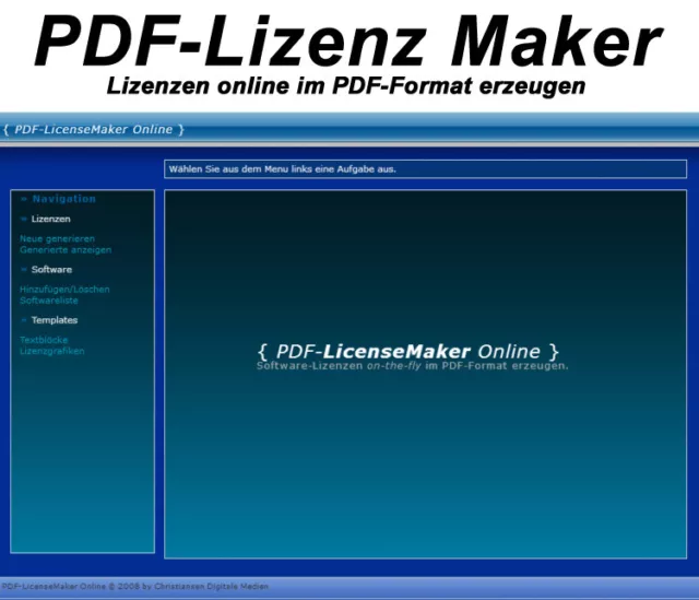 PDF-Lizenz Maker - Lizenzen online im PDF-Format erzeugen - PHP-Script