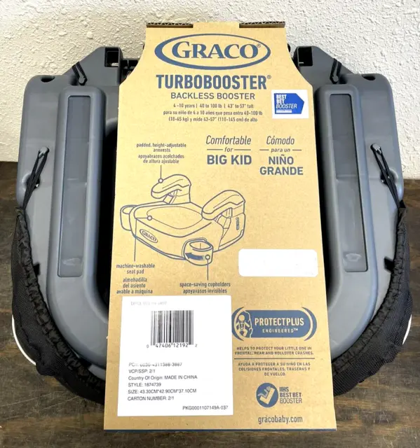 Graco TurboBooster Backless Booster Car Seat Gray/Black, 2 Pack 3