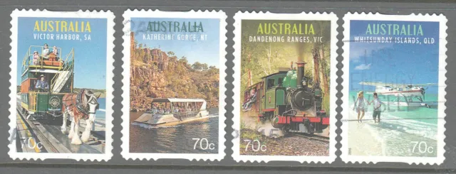 Australia 2015 Tourist Transport Used set 4 self adhesive stamps.HorseTram Train
