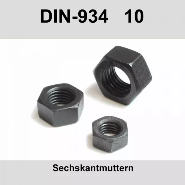 M20 DIN934-10 10. Sechskantmuttern Stahl blank Muttern Sechskant-Mutter 20-500St