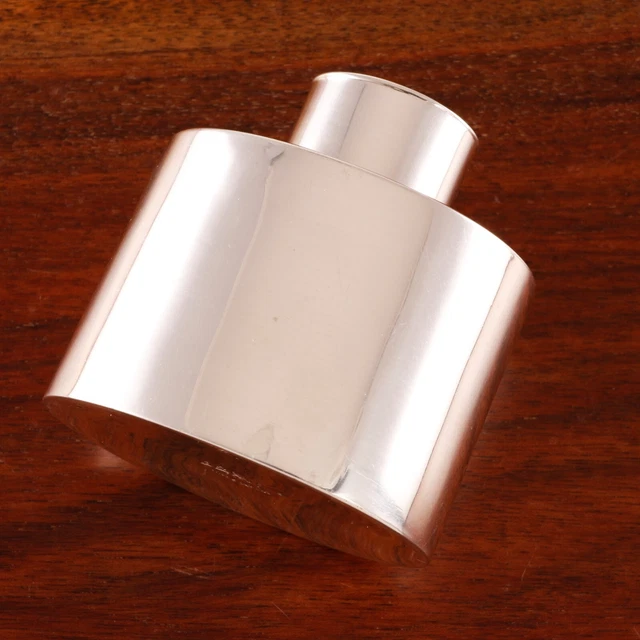 Stokes & Ireland English Sterling Silver Tea Caddy Oval Refined No Monogram