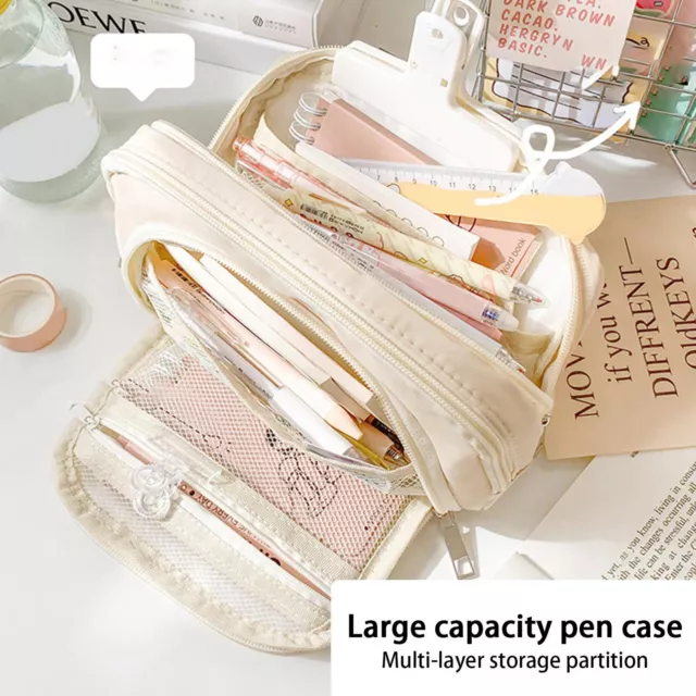 1pc Large Capacity Multilayer Pencil Case, Simple And Versatile