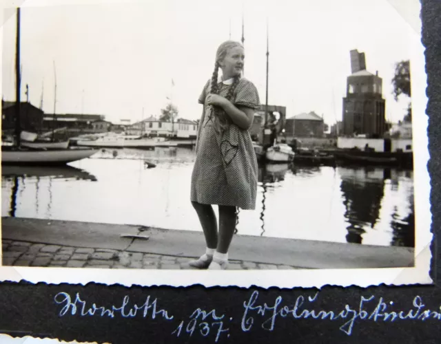 altes Fotoalbum ab 1937 hübsche Maid, Mädel, dicke Zöpfe, pigtails, Stralsund