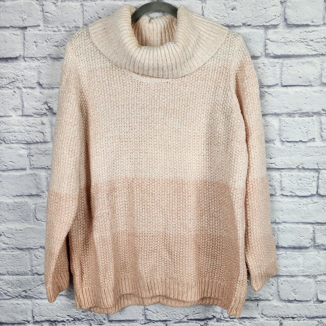Calvin Klein Women's Size XL Blush Pink Ombre Cowl Neck Pullover Sweater