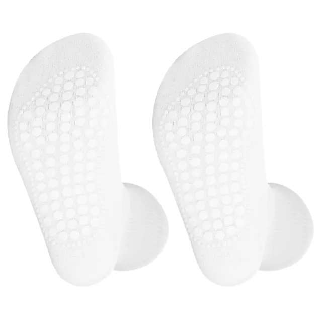 4 Pairs Diabetic & Edema White Unisex Men's Non Skid Slipper Socks Size 10-13