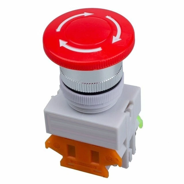 Pulsante Interruttore Emergenza Rosso - DPST 660V 10A Con Fungo