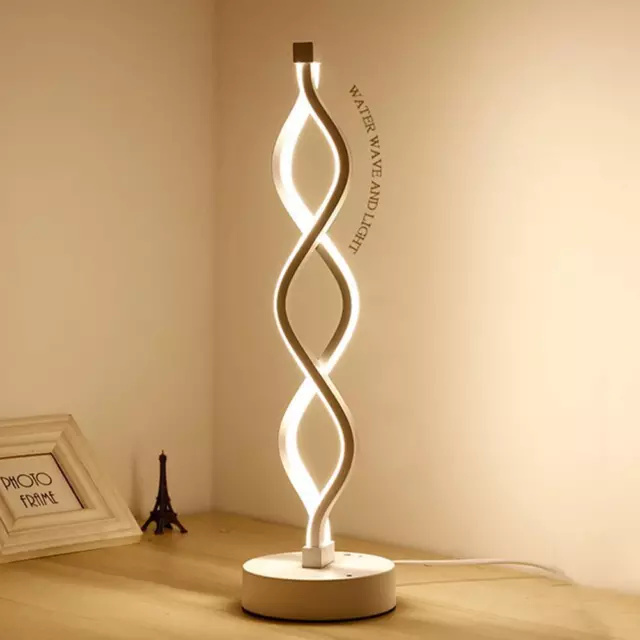 Spiral Wave LED Table Lamp Modern Desktop Decorative Lamps (EU Warm White) #F