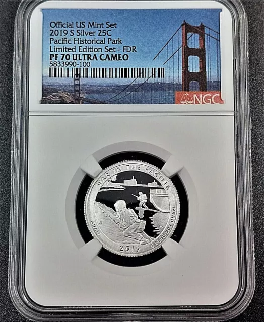 2019-S Pacific Historical Park Guam Silver Quarter Ngc Pf70 Fdr