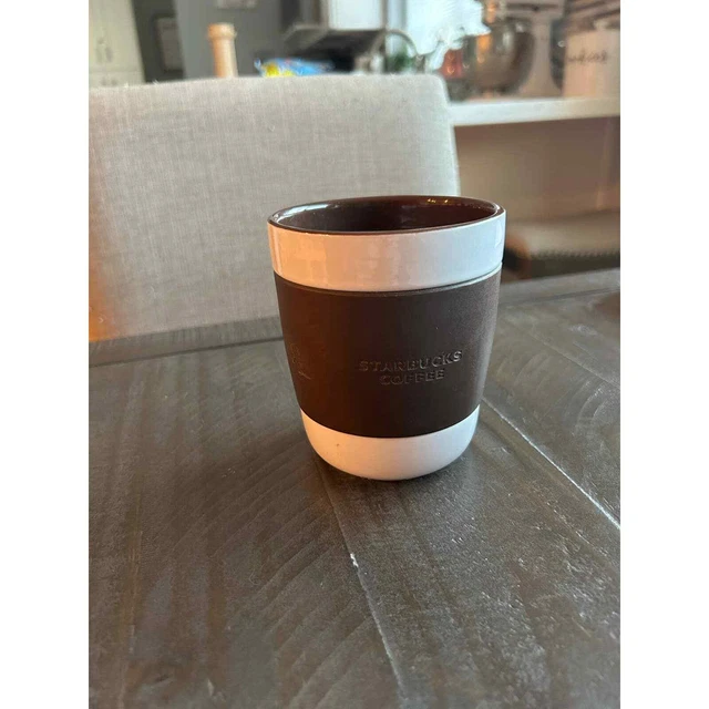 Starbucks Coffee 2009 White Brown Cup Leather Strap