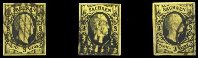 1851, Altdeutschland Sachsen, 6 (3), gest. - 1764525