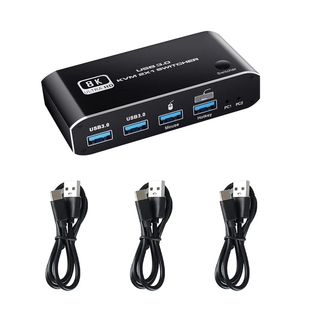 8K HDMI 2.1 KVM Switch USB 3.0 4 poorten met hotkey 8K @ 60Hz 8K HDMI 2.1 KVM Switch USB 3.0 4 poorten met hotkey 8K @ 60Hz